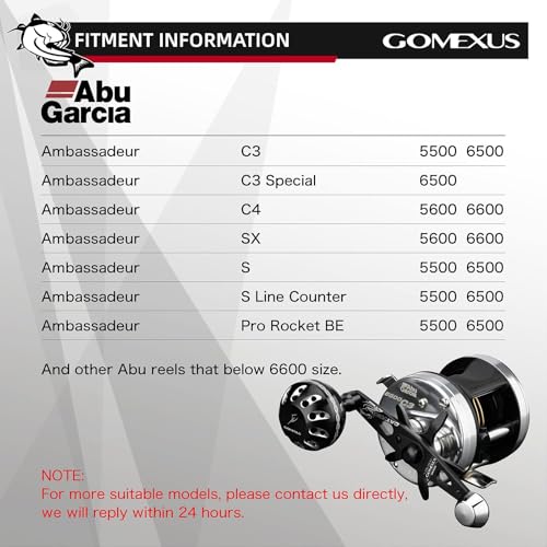 GOMEXUS Power Handle for Abu Garcia Ambassadeur C3/C4/S/SX 5000-7000 Round Fishing Reels Catfish Special Crank - color: For Abu 5000-6600