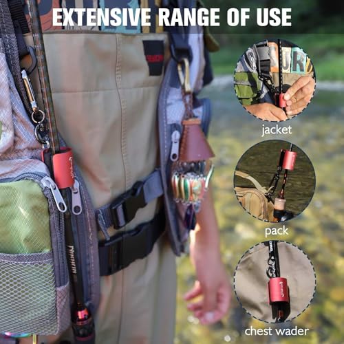 Dovesun Creek Rod Clips Wearable Fishing Rod Holder Clip Fly Fishing Pole Accessories 1PCS & 2PCS - color: Cylindrical-Red-2PCS
