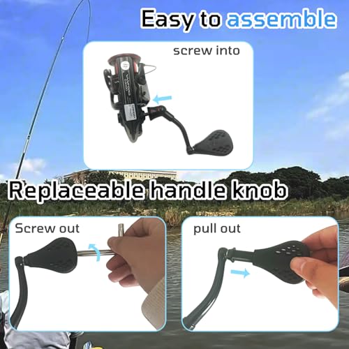 63mm Replacement Fishing Reel Handle with TPE Knob 35mm Compatible for Shimano Stradic FL/FM Stella Vanford Vanquish Nasci - color: Black