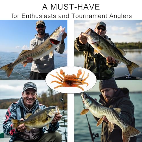 Saltwater Fishing Lures with Sharp Hooks, 3 Colors Crab Bait Soft Swimbait Stuff, Fish Bites Saltwater Bait
