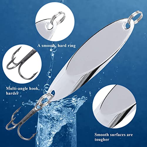 Fishing Lures Fishing Spoons, 5pcs/25pcs/30pcs/50pcs Trout Lures Bass Lures Hard Metal Spinner Baits for Salmon Bass Trout - color: 5PCS