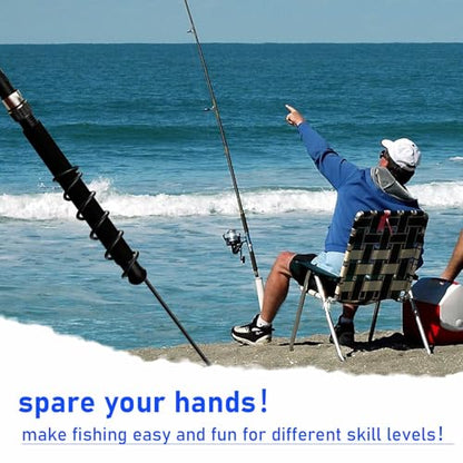 Dunzy 4 Pcs Spiral Fishing Rod Holders Heavy Duty 1.75 Inch/1.9 Inch Diameter Metal Bank Pole Stand Spiral Rod Holder Insert Ground Rest Stand for Fishing on Lakes and Streams