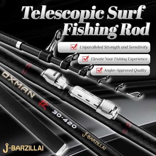 OXMAN Telescopic Surf Fishing Rod 11'8''/ 12'8''/13'8''/15'/16'4''Long Shot Portable Travel Inshore Pole 27T High Carbon Fiber Lightweight Stainless Steel Guides Bass Salmon Trout Rod