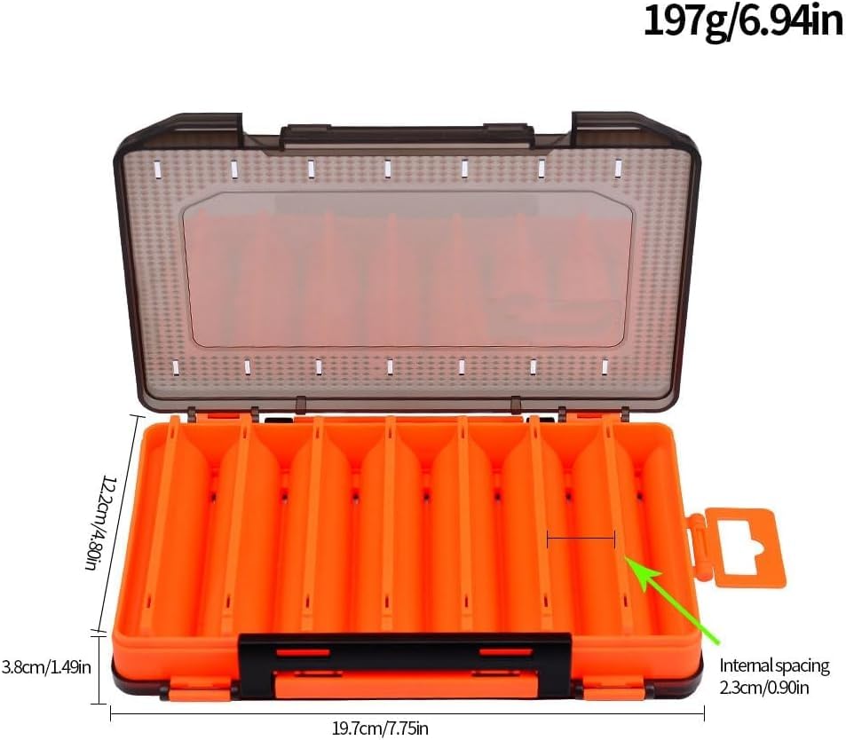 Double Sided Tackle Fishing Tackle Box Lure Waterproof Compartments Hook Storage Case (Green) - color: Green
