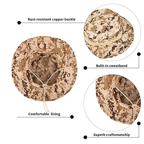 Sun Hats for Men Women Bucket Hat UPF 50+ Boonie Hat Foldable UV Protection Hiking Beach Fishing Summer Safari - color: 1pack-beige-2