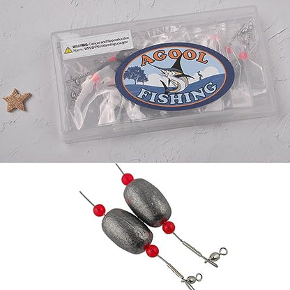 Carolina Rig Catfish Rig Saltwater Bottom Surf Fishing Rigs Flounder Rigs Wire Leaders with Egg Sinkers for Flounder Catfish Grouper Striped Bass Drum Redfish Fishing - size: 0.5 oz_4pcs