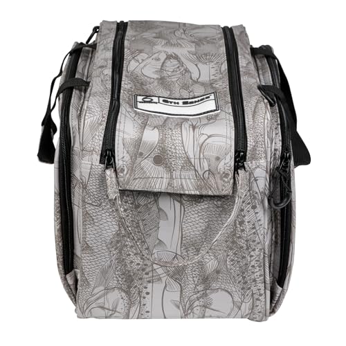6th Sense – Travel Bait Bag – Large Fishing Tackle Bag with Spacious Main Compartment, Dual Zippered Side Pockets, Water-Resistant Build, and Shoulder Strap (Inshore - Gray) - color: Inshore - Gray