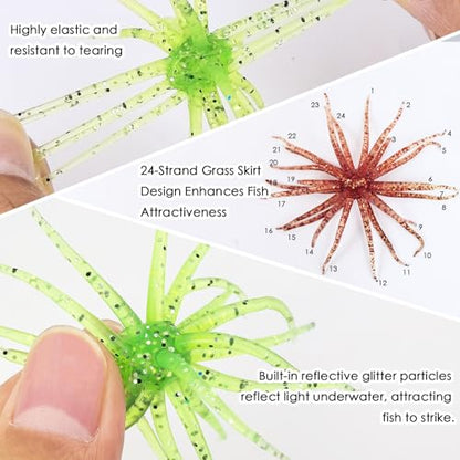 6 Pcs Soft Urchin Lures Fishing Saltwater Slow Floating Lures for Bass Trout Crappie - color: 1.97in/0.06oz