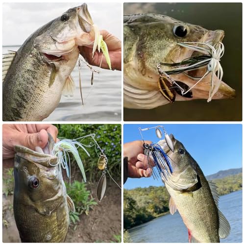 FONMANG Fishing Lure Spinner baits for Freshwater and Saltwater,2026 New Bass Trout Fishing Lures Also for Crappie Salmon Walleye Pike - color: B-6Pcs Spinnerbaits