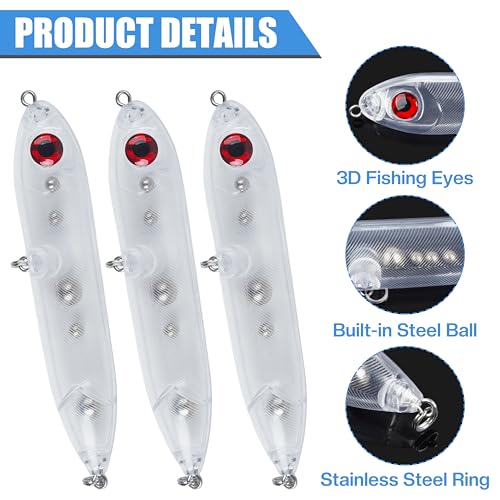 Demon Dragon Catfish Floats Catfishing Rattling Line Float Lure for Catfishing Spook Rattle/Float Peg Floats for Santee Rig Catfish Rig Fishing 10/20 Pack Clear Unpainted Blank - style: 10pack-4inch