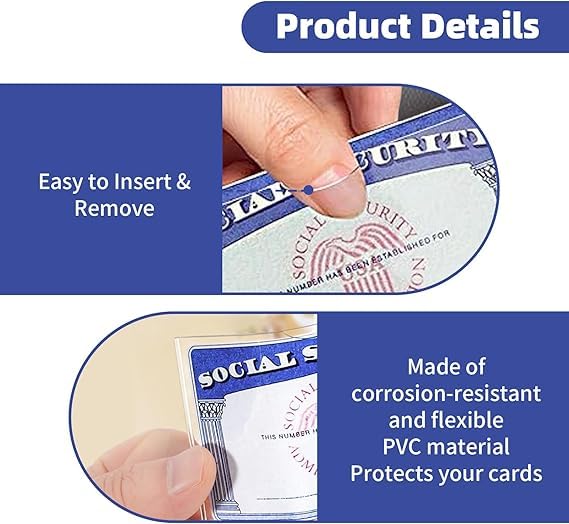 10-Pack Waterproof PVC Card Holders, Suitable for Protecting ID Cards, Social Security Cards, and Travel Documents