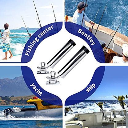 smartmarine 316 Stainless Steel Boat Fishing Rod Holder 360 Degree Rotation Outrigger Fishing Pole Support
