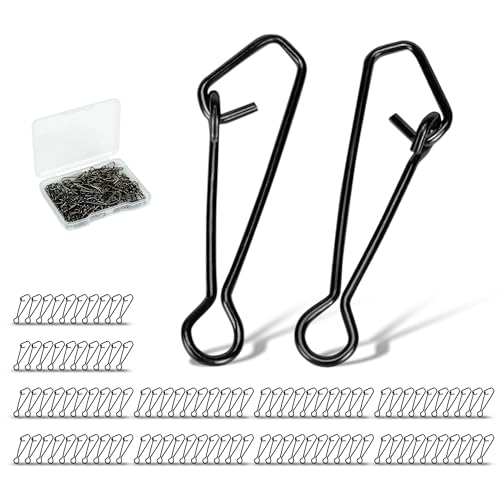 High-Strength Fishing Snaps Stainless Nice Snaps Fishing Clips Lure Hook Connector Quick Change Lock Saltwater Fishing Accessories - size: 1# (45lb) / 100PCS