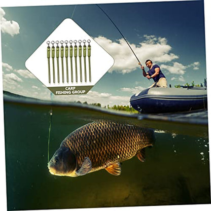 Happyyami 10pcs Carp Fishing Swivels Terminal Tackle for Bass Carp Super Strong Outdoor Fishing Gear