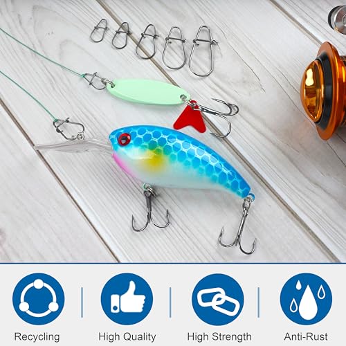Crankbait Snaps Fishing Snap Clips,150pcs Duolock Fishing Snaps Quick Change Fishing Power Clips Fast Snaps Speed Clips for Fishing Lures Freshwater Saltwater Lure Snap Connector Tackle - size: 4#-150pcs