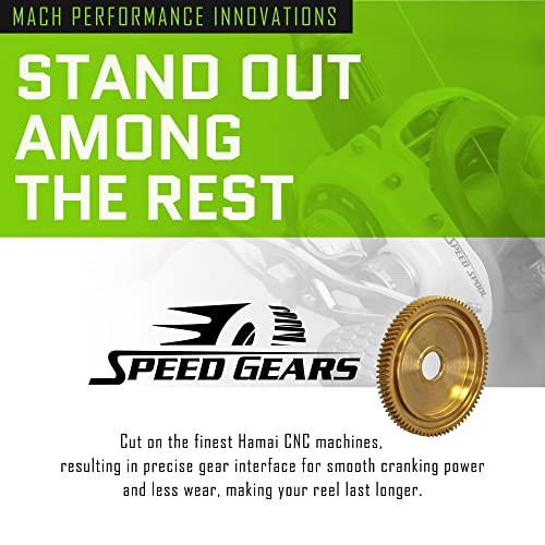 Lew's MACH 2 Spinning Fishing Reel, 6.2:1 Gear Ratio, Right or Left-Hand Retrieve, Aluminum Frame, Premium 10 Stainless Steel Ball Bearings, Black/Green