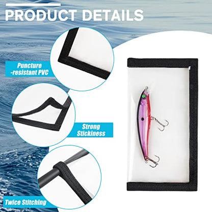 OROOTL Fishing Lure Wraps Hook Covers, 5/12 Packs Fishing Lure Covers for Rod Durable Clear PVC Treble Hook Cover Bait Storage Protector Keep Safe from Sharp Hooks - style: Black-6 M+6 L