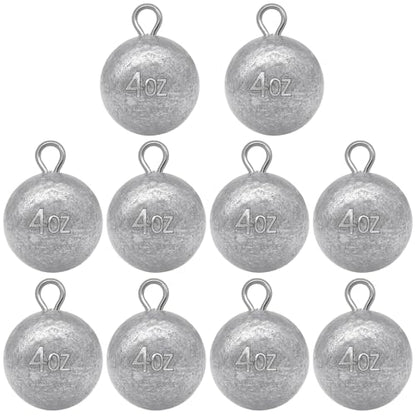Round Fishing Sinkers 10/5pcs Cannonball Lead Weights | Assorted Sizes Egg Sinkers Saltwater Freshwater 1oz to 4oz - size: 4oz-10pcs