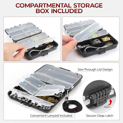 MadBite by KastKing 182/265/400pcs Compact Fishing Tackle Kit - All-in-One Freshwater Hooks, Weights, Bobbers in Tackle Box, Fishing Gear Set for Bass Trout Panfish - style: 182pcs Terminal Tackle Kit
