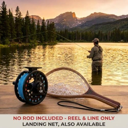 YYKBlueSky 5/6wt Fly Fishing Reel, Aluminum/Plastic Frame Optional, Smooth Drag System, Pre-Loaded Line Set (Including WF5F Floating+20LBS Backing+4X/5X/6X Taper Leader+4X/5X/6X Tippet) - style: Yykbluesky Fly Fishing Reel, 5/6 Wt Die-cast Aluminum Frame,