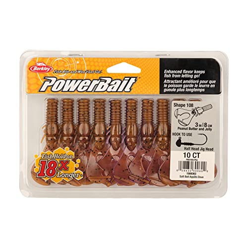 Berkley PowerBait Shape 108 Fishing Soft Bait - color: Peanut Butter and Jelly, size: 3"
