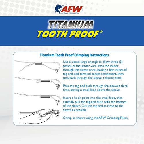 AFW Titanium Tooth Proof, Single Strand Leader Wire - size: 100 lb / .027"