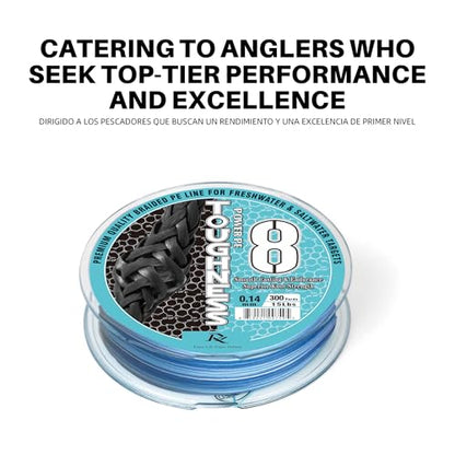 Ray Fishing Toughness 8 Strands Braided Fishing Line | Cast Further & Lasts Longer, Greater Abrasion Resistance, Strong Knot Strength, Smaller Diameter, Fresh and Salty - color: Blue Camo, size: 0.14mm-15Lbs