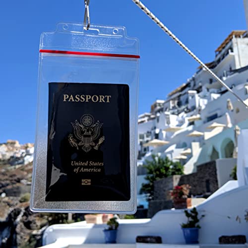 Bulk 100 Pack - Extra Large Waterproof Badge Holder - 4 X 6 Inch Passport & International Immunization Card - Heavy Duty Resealable Zip Top Closure by Specialist ID (Great for Cruise Essentials) - size: 100 Pack