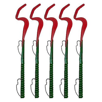 Delong Lures Fishing Lures Bass Set, 10" Pre-Rigged Weedless Swim Bait, Twister Tail Bass Fishing Lures, Extra Durable Soft Plastic Baits for Freshwater - 5 pcs Bass Baits and Lures Pack, Made in USA - color: Watermelon