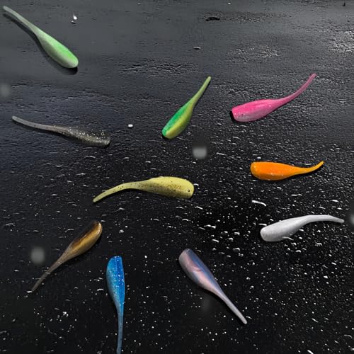 Crappie Lures Soft Plastic Baits Fishing Lures FS/RE-02 | Natural swimming action, soft plastic, 10 condition-matched colors, bulk pack for crappie bass catfish - style: 50pcs