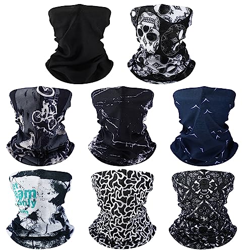 SATINIOR Summer Camo Neck Gaiter UV Protection Cooling Face Mask Sun Hood Bandanas for Men Women Sunscreen Breathable Bandana - style: Horror Style