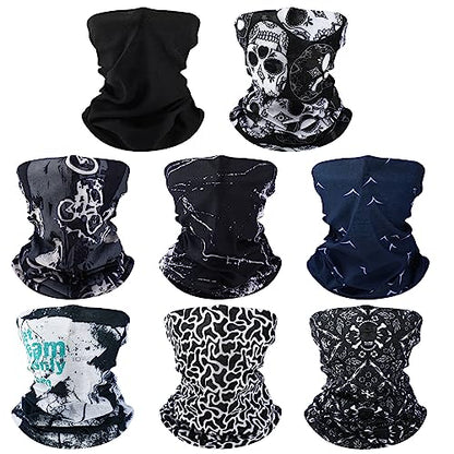 SATINIOR Summer Camo Neck Gaiter UV Protection Cooling Face Mask Sun Hood Bandanas for Men Women Sunscreen Breathable Bandana - style: Horror Style