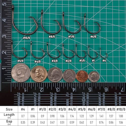 Dr.Fish 30 Pack Circle Hooks 3X Strong in-Line for Saltwater & Freshwater, Live Bait Non-Offset Fishing Hooks for Striper, Catfish, Mackerel, Bass, Tuna - size: #2/0-30 Pack