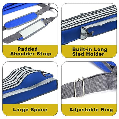 Sougayilang Fishing Rod Bag - 3 Layer Organizer, Pole Case, Storage Bag, Rod and Reel Carrier for Travel - 160cm/63in - color: Length: 160cm/63in