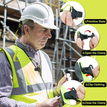 MELOTOUGH Coiled Lanyard,Hard Hat Lanyard with Clamp End,No Snag Design for Hard Hat,Weight Capacity 2lbs - color: Green
