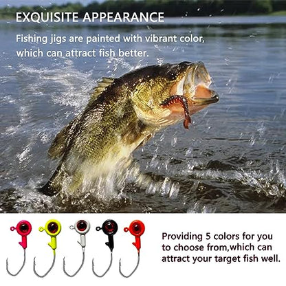 Crappie Jig Heads, 40pack Crappie Jigs Fishing Jig Heads Hook Lure Fishing Jigs Heads for Bass Fishing 1/32oz 1/16oz 1/8oz - color: 1/8oz