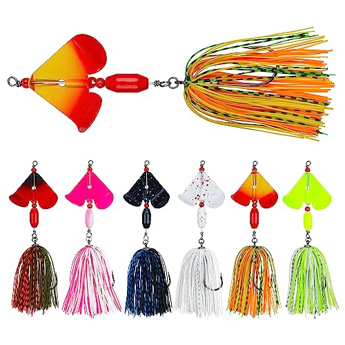 6PCS Bass Spinner Baits Buzz Bait Hard Metal Fishing Jigs for Bass Trout Pike Salmon Multi-Color Spoon Spinner Bait Saltwater Freshwater - color: B - 6PCS