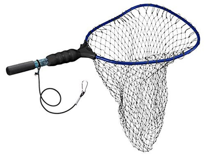 Ego S1 Slider Fishing Net, Ultimate Fishermen’s Tool Fixed Handle, Replaceable Head, Salt & Freshwater, 17x19 Inch Hoop - color: Blue/Black, size: Nylon Mesh