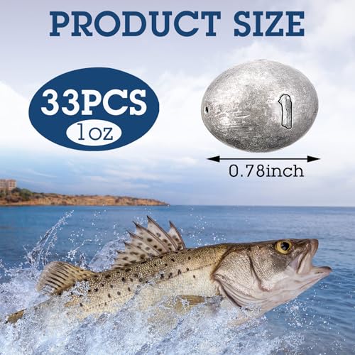 Egg Fishing Sinker Weights Kit Egg Weights Rig Drop Bass Casting Fishing Sinkers Saltwater Freshwater Gear Tackle - size: 1oz