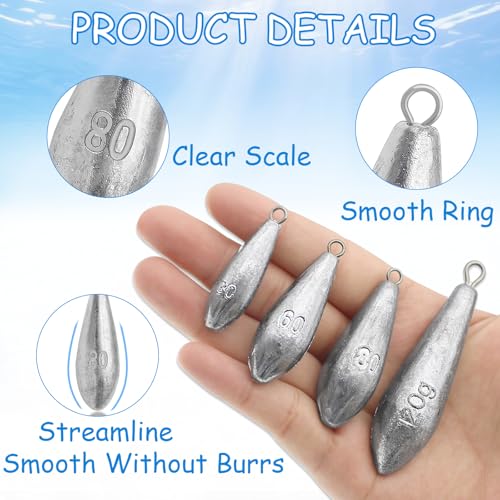 Fishing Weights Sinkers Bank Fishing Lead Sinkers | Bullet Fishing Weights Ocean Saltwater Surf Fishing Gear Fishing Assortment 1oz 2oz 3oz 4oz - style: 1oz -10pcs