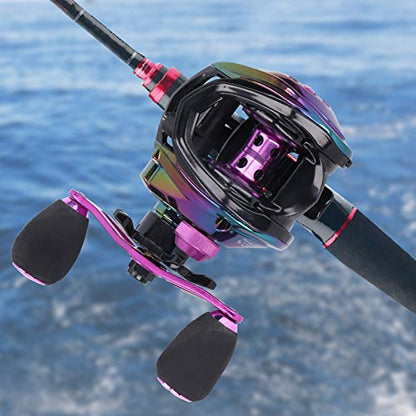 Baitcaster Reels, Magnetic Brake System Bait Caster Reel High Speed Gear Ratio 8.1:1 Low Profile Baitcasting Fishing Reel - size: Left Hand
