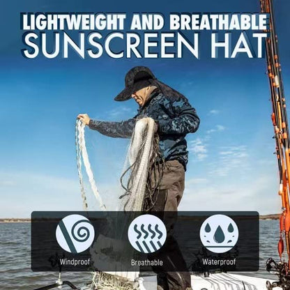 Outdoor Sun Hat for Men with 50+ UPF Protection Safari Cap Wide Brim Fishing Hat with Neck Flap, for Dad… - color: Camouflage