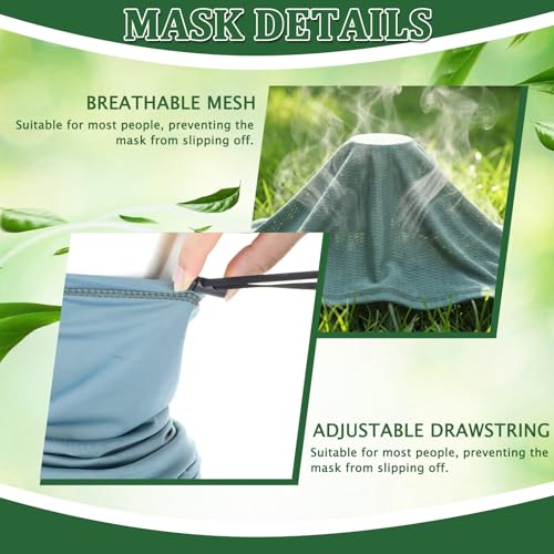 Geyoga 3 Pcs Cooling Neck Gaiter for Men Women Breathable Mesh UV Protection Summer Neck Cover with Mesh Hole Strap Neck Wrap - color: Black, Green, Teal