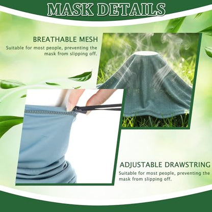 Geyoga 3 Pcs Cooling Neck Gaiter for Men Women Breathable Mesh UV Protection Summer Neck Cover with Mesh Hole Strap Neck Wrap - color: Black, Green, Teal