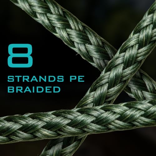 Gaffer Sportfishing Braided Fishing Line – Green – 8-Strand UHMWPE Braid, Ultra-Strong Zero-Stretch, Smooth Coated – Abrasion-Resistant for Saltwater & Freshwater – High Knot Strength - size: 300Yards - 60lb