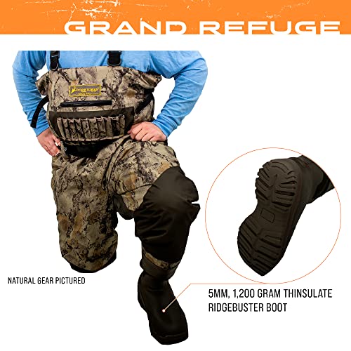 FROGG TOGGS Men's Grand Refuge 3.0 Waterproof Bootfoot Wader for Hunting with Removable Insulation Liner - color: Brown, size: 13