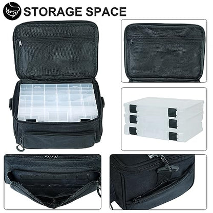 Fishing Tackle Bags Portable Fishing Tackle Storage Pack for Saltwater or Freshwater Fishing Bags with 3 Tackle Trays Padded Shoulder Strap