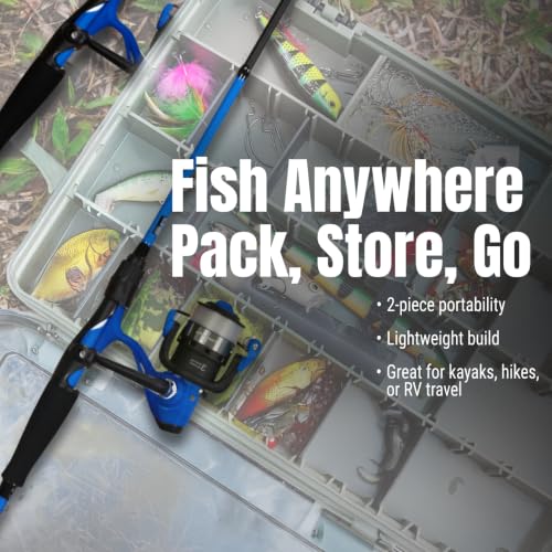 Reaction Tackle 2-Piece IM6 Carbon Fishing Rod and Reel Combo for Bass, Panfish, Trout, and Freshwater Fishing