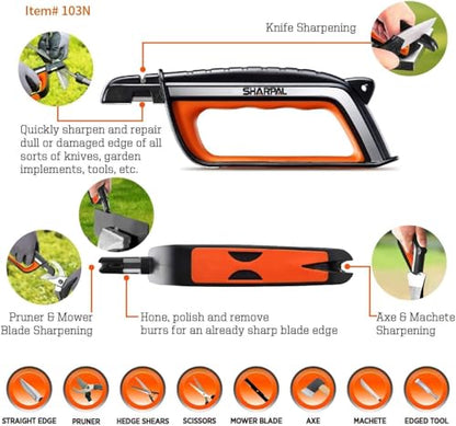 SHARPAL Pocket Knife Sharpener & Garden Tool Sharpener, Combo Gift Pack | Sharpens Straight & Serrated Knives, Lawn Mower Blade, Axe, Pruners, Shears & Scissors, Greeting Card - style: Combo Gift Pack