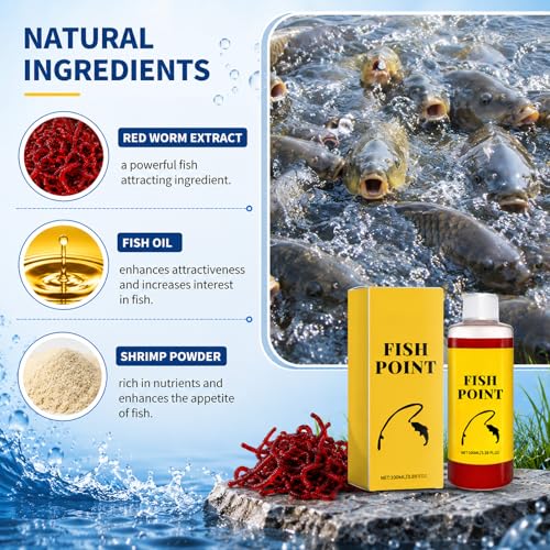 2026 Upgraded Concentrated Fish Attractant Liquid, 100ml Powerful Fish Point Liquid Bait for Trout, Panfish and More, Enhances Scent & Improves Biteresponse - color: 4PCS